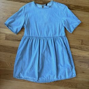 Chambray fit and flare summer dress